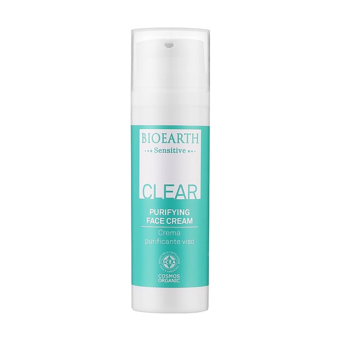 Очищувальний крем Bioearth Sensitive Clear Purifying Face Cream для проблемної та комбінованої шкіри обличчя, 50 мл